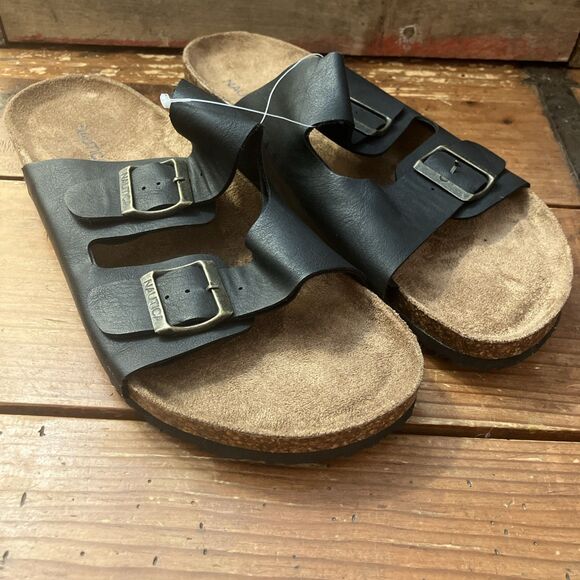 Nautica NWOT Men\'s Double Buckle Slide Sandal Size 10 Black Rubber Grip Sole main image 5